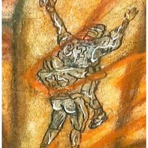 The Arena, mixed-media on canvas, $525 not including shipping by Stephen Mead  Image: The Arena detail
