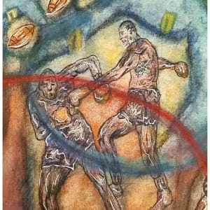 The Arena, mixed-media on canvas, $525 not including shipping by Stephen Mead  Image: The Arena detail