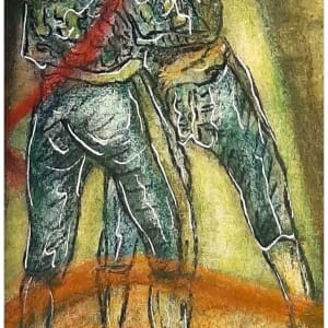 The Arena, mixed-media on canvas, $525 not including shipping by Stephen Mead  Image: The Arena detail