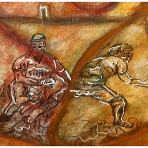 The Arena, mixed-media on canvas, $525 not including shipping by Stephen Mead  Image: The Arena detail