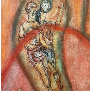 The Arena, mixed-media on canvas, $525 not including shipping by Stephen Mead  Image: The Arena detail