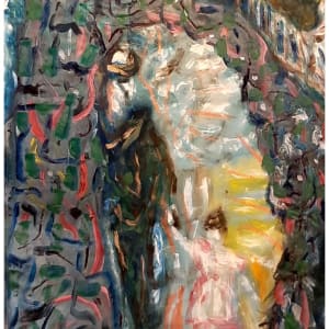 Some Childhoods, (oil on blue polyester blend), $525 not including shipping by Stephen Mead  Image: Some Childhoods detail