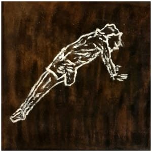 Struggle, mixed media on four canvas panels, $550 not including shipping by Stephen Mead  Image: Struggle detail