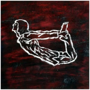 Struggle, mixed media on four canvas panels, $550 not including shipping by Stephen Mead  Image: Struggle detail