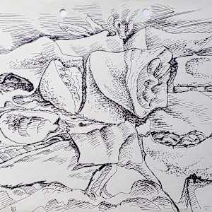 Abstract in ink by Derrick Latimer Sayer