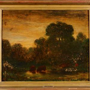 CATTLE AT DUSK by EMILE MENARD (1862-1930)