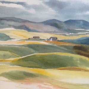 Countryside Watercolor by Thelma Corbin Moody 