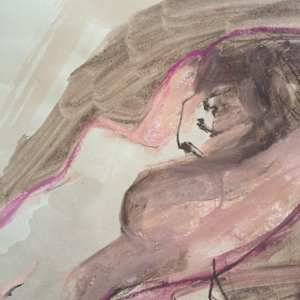 Pink Female Nude 1 by Arlene Risi Streich 