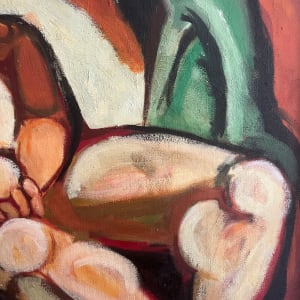 1940s "Nude on Green Blanket" CA Accomplished Female Artist by Dorothy Sovinsky Kaufman 