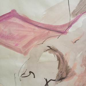 Pink Female Nude 1 by Arlene Risi Streich 