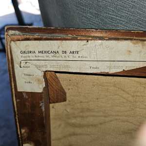 Mexican Modernist Still Life Oil Painting Mid 20th Century "Bodegon Fruitas" by Andres Molinares 