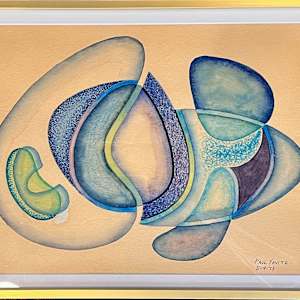 1973 Biomorphic Abstract Mixed-Media by Paul Yavitz