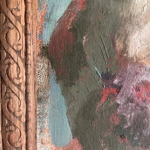 Mid Century Nude Painting "Female Nude Posing" by Unknown 