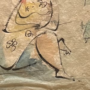 1953 "Lady with Ruffle" Watercolor Painting by Unknown 