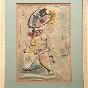 1953 "Lady with Ruffle" Watercolor Painting by Unknown 