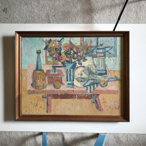 Table Still Life with Fish by Abraham Krol