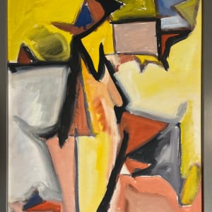 Yellow Cubist Figure by Jerry & Ruth Opper Estate 