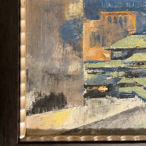Mid Century Modern Abstract Cityscape by F.G. Clark 