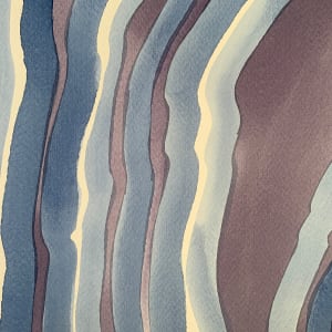 1960s "Blue River" Original Abstract Painting NYC Artist by Edith  Isaac-Rose 