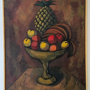 Mexican Modernist Still Life Oil Painting Mid 20th Century "Bodegon Fruitas" by Andres Molinares 