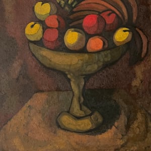 Mexican Modernist Still Life Oil Painting Mid 20th Century "Bodegon Fruitas" by Andres Molinares 