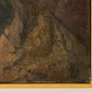Mexican Modernist Still Life Oil Painting Mid 20th Century "Bodegon Fruitas" by Andres Molinares 