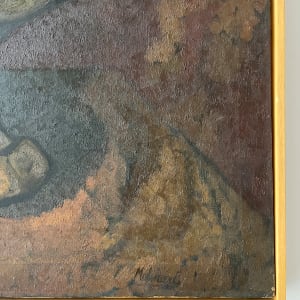 Mexican Modernist Still Life Oil Painting Mid 20th Century "Bodegon Fruitas" by Andres Molinares 