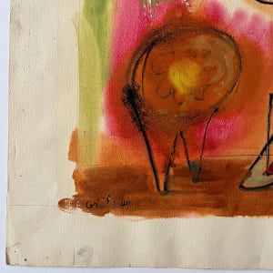John Grillo 1947 Surrealist Gouache, Ink and Pencil Abstract by John Grillo 
