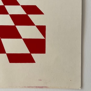 1970s Silkscreen Woman on Checkered Background Red & Green" by Unknown 