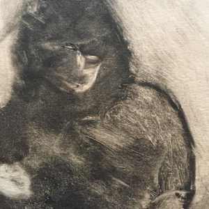 Two Figures Lithograph by Lisa Winick 