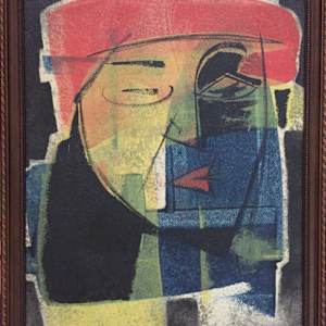 Nico Vandenheuvel c. 1950's-60's, Cubist Oil Portrait by Nico Vandenheuvel