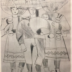 1950's Figurative Etching by Jacques Schedler