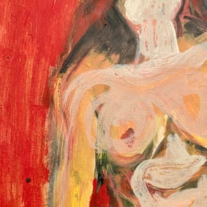 "Female Nude, Red Wall" by Agnes Mills 