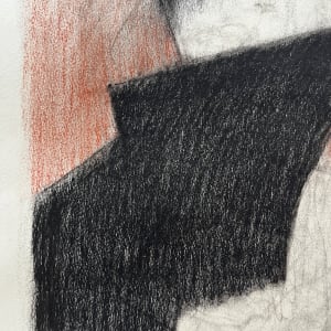 1980s "Rust and Black" Soft Pastel Abstract Drawing by D Tongen 