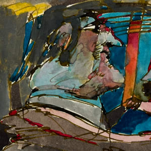 "Portrait of a Couple" 1990s Painting by Bill Shields 