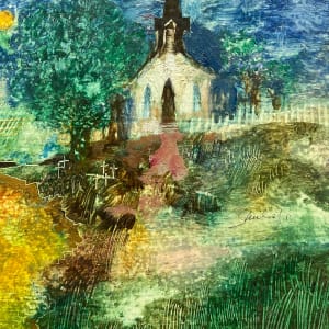 "Church on a Hill" Acrylic Painting on Board by Bill Shields 