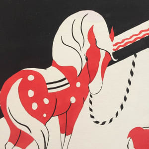 1950 Gouache Horse and Boy Christina Rodina by Christina Rodina 