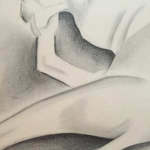 1934 Signed Cat Pencil Drawing 