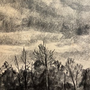"Charcoal and Pencil Country Landscape" by Unknown 