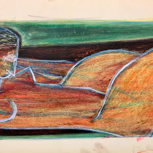 "Orange Nude Lounging" by Donald  Stacy 