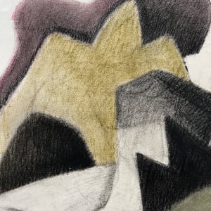 1980s "Olive Green and Black" Soft Pastel Abstract Drawing by D Tongen 