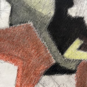 1980s "Yellow and Black" Soft Pastel Abstract Drawing by D Tongen 