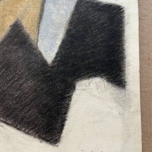 1980's Cubist "Orange, Brown, Black" Soft Pastel Abstract Drawing by D Tongen 