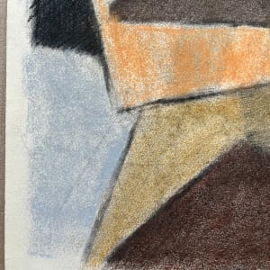 1980's Cubist "Orange, Brown, Black" Soft Pastel Abstract Drawing by D Tongen 