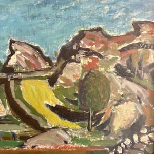 1946 "Hilltop Farm" Abstract Landscape by Erik Alsmark 