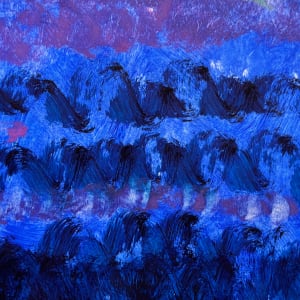 "Purple and Blue Abstract" by Elaine Kaufman Feiner 