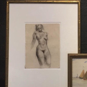 Female Nude Figure Study Pencil Drawing Estelle Levin Siegelaub by Estelle Levin Siegelaub