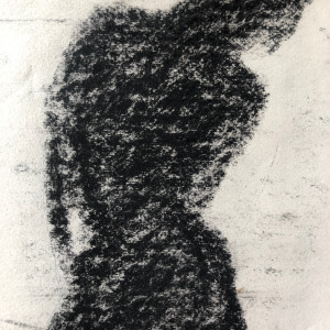 Charcoal Female Silhouette by Frank J Bette 
