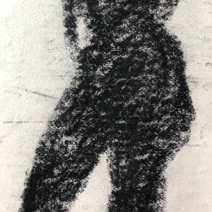 Charcoal Female Silhouette by Frank J Bette 