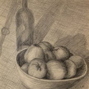 Crosshatch Drawing Still of Apples by Frank J Bette